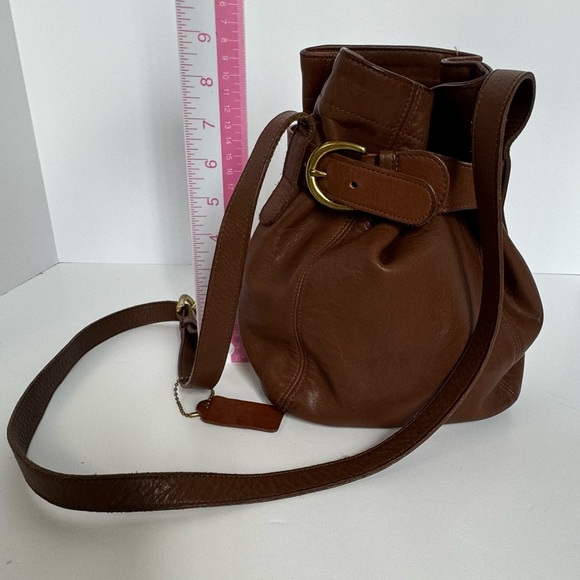 COACH  Bucket Bag- Authentic & Vintage Mini Shoulder Drawstring, Leather, Brown - Picture 10 of 17
